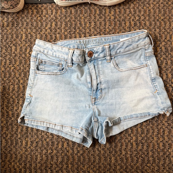American Eagle Outfitters Pants - American Eagle Hi-Rise Shortie Denim Shorts | Size 10 Super Super Stretch 3/$25